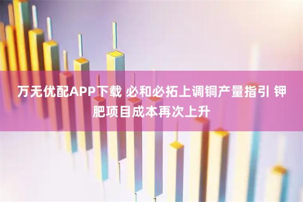 万无优配APP下载 必和必拓上调铜产量指引 钾肥项目成本再次上升